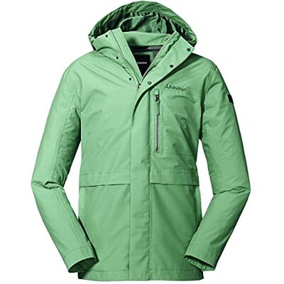Schöffel Herren Jacket Eastleigh M, winddichte, atmungsaktive Regenjacke, urbane Outdoor Jacke, Wanderjacke mit abnehmbarer Kapuze, lily pad, 48 Schöffel Herren Jacket Eastleigh M, winddichte, atmungsaktive Regenjacke, urbane Outdoor Jacke, Wanderjacke mit abnehmbarer Kapuze, lily pad, 48
