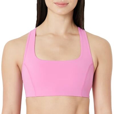 Amazon Essentials Damen Sport BH mit Racerback, Active FormFlex Butterweich mit Eckigem Ausschnitt für Leichten Halt, Flamingo-rosa, S Amazon Essentials Damen Sport BH mit Racerback, Active FormFlex Butterweich mit Eckigem Ausschnitt für Leichten Halt, Flamingo-rosa, S