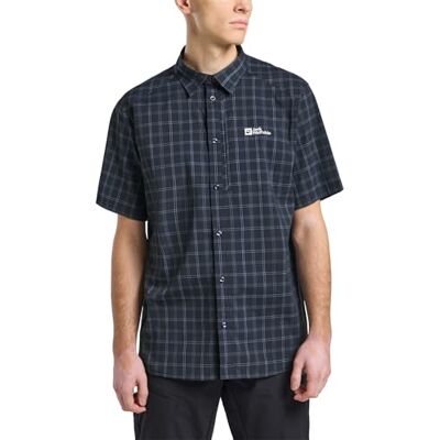Jack Wolfskin Herren Norbo S/S Shirt Hemd, Night Blue Checks, M EU Jack Wolfskin Herren Norbo S/S Shirt Hemd, Night Blue Checks, M EU