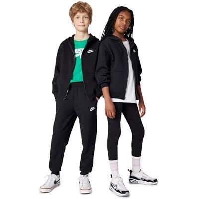 NIKE Unisex Kinder Nsw Club Fleecejacke, Black/White, 147-158 EU NIKE Unisex Kinder Nsw Club Fleecejacke, Black/White, 147-158 EU