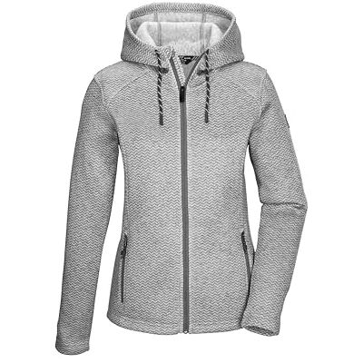 Killtec Damen Strickfleecejacke/Fleecejacke mit Kapuze KOW 5 WMN KNTFLC JCKT, grau, 46, 43295-000 Killtec Damen Strickfleecejacke/Fleecejacke mit Kapuze KOW 5 WMN KNTFLC JCKT, grau, 46, 43295-000