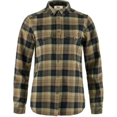 Fjällräven Damen Värmland Heavy Hemd, Dark Sand/Dark Navy, S Fjällräven Damen Värmland Heavy Hemd, Dark Sand/Dark Navy, S