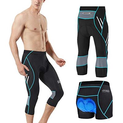 MEETWEE Herren 3/4 Radhose Fahrradhose, Kompression Radlerhose Leggings Radsport Hose für Männer Elastische Atmungsaktive 3D Schwamm Sitzpolster MEETWEE Herren 3/4 Radhose Fahrradhose, Kompression Radlerhose Leggings Radsport Hose für Männer Elastische Atmungsaktive 3D Schwamm Sitzpolster