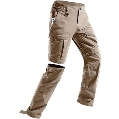 FREE SOLDIER Herren Wanderhose, wandelbar, wasserdicht, schnell trocknend, mit Reißverschluss abnehmbar, Cargo-Angelhose (Creamy Coffee,48 EU) FREE SOLDIER Herren Wanderhose, wandelbar, wasserdicht, schnell trocknend, mit Reißverschluss abnehmbar, Cargo-Angelhose (Creamy Coffee,48 EU)