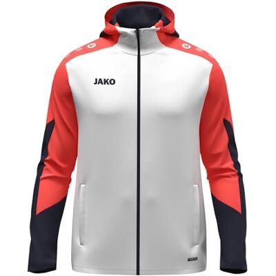 JAKO Unisex Kapuzenjacke Dynamic, weiß/coral/marine, 3XL JAKO Unisex Kapuzenjacke Dynamic, weiß/coral/marine, 3XL