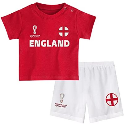 FIFA Unisex Kinder Official World Cup 2022 Tee & Short Set, Toddlers, England, Alternate Colours, Age 4, Red, Large FIFA Unisex Kinder Official World Cup 2022 Tee & Short Set, Toddlers, England, Alternate Colours, Age 4, Red, Large