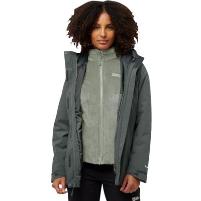 Jack Wolfskin Damen Rotwand 3in1 Jkt W, Slate Green, M EU Jack Wolfskin Damen Rotwand 3in1 Jkt W, Slate Green, M EU