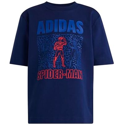 Adidas Unisex Kids Marvel Spider-MAN Tee, Dark Blue/Off White, 9-10 Years Adidas Unisex Kids Marvel Spider-MAN Tee, Dark Blue/Off White, 9-10 Years