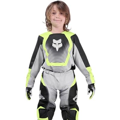 Fox Racing Youth 180 Collect Motocross Dirt Bike Trikot, Grau/Gelb, Größe L Fox Racing Youth 180 Collect Motocross Dirt Bike Trikot, Grau/Gelb, Größe L
