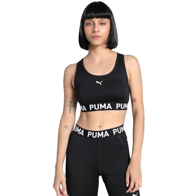 Puma Damen Mid Impact Strong Bra Sport-BH, Schwarz, M EU Puma Damen Mid Impact Strong Bra Sport-BH, Schwarz, M EU