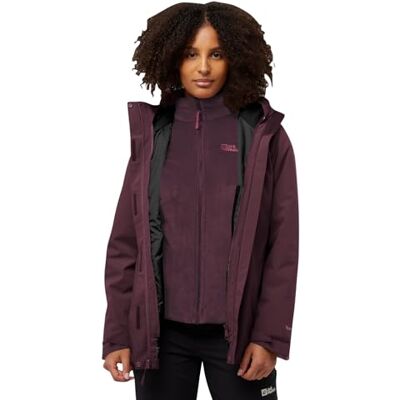Jack Wolfskin Damen Rotwand 3in1 Jkt W, Amaranth, M EU Jack Wolfskin Damen Rotwand 3in1 Jkt W, Amaranth, M EU