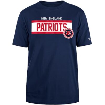 New England Patriots Unisex NFL Regular High Density Ink Screenprint Front Graphic Original Team Color T-Shirt, Navy, M EU New England Patriots Unisex NFL Regular High Density Ink Screenprint Front Graphic Original Team Color T-Shirt, Navy, M EU