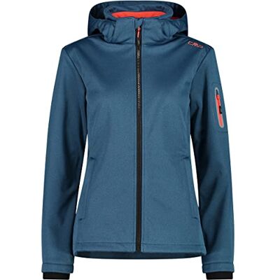 CMP Melange-Softshelljacke für Damen mit abnehmbarer Kapuze, Mel-See., D40 CMP Melange-Softshelljacke für Damen mit abnehmbarer Kapuze, Mel-See., D40
