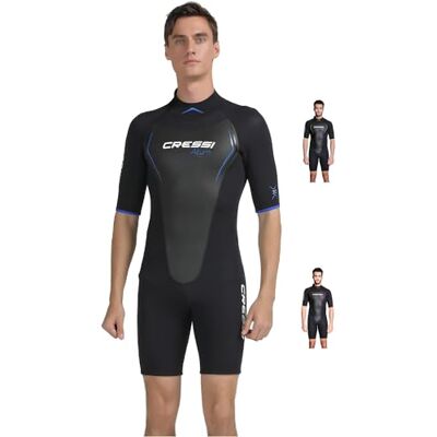 CRESSI ALTUM MAN 3MM Shorty Wetsuit Black/Blue XXXL/7 CRESSI ALTUM MAN 3MM Shorty Wetsuit Black/Blue XXXL/7