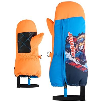 Ziener Kleinkind Leon-Z Ski-Fäustling/Wintersport Wind-, wasserabweisend, Langer Zipper, Poison orange, 4 Ziener Kleinkind Leon-Z Ski-Fäustling/Wintersport Wind-, wasserabweisend, Langer Zipper, Poison orange, 4