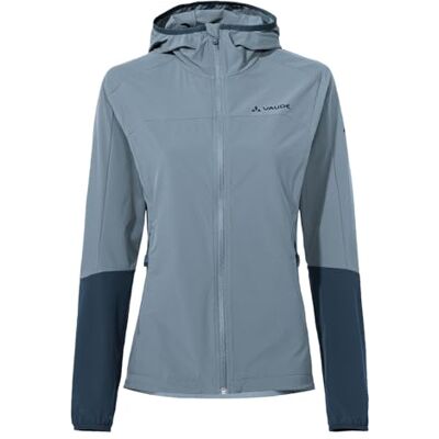 VAUDE Moab IV Softshelljacke für Damen – Winddichte Jacke mit Kapuze, wasserdicht und luftdurchlässig, aus Stretchmaterial – für Wandern und Radtouren – nordic blue, Größe: 36 VAUDE Moab IV Softshelljacke für Damen – Winddichte Jacke mit Kapuze, wasserdicht und luftdurchlässig, aus Stretchmaterial – für Wandern und Radtouren – nordic blue, Größe: 36