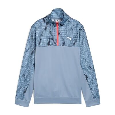 Puma Jungen Tad AOP Poly Half-Zip B Sweatshirt, Cool Blue, 128 EU Puma Jungen Tad AOP Poly Half-Zip B Sweatshirt, Cool Blue, 128 EU