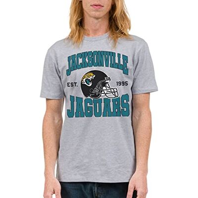 Junk Food Clothing x NFL Jacksonville Jaguars Team Helmet Unisex Adult Short Sleeve Fan T-Shirt for Men and Women Size XX-Large Junk Food Clothing x NFL Jacksonville Jaguars Team Helmet Unisex Adult Short Sleeve Fan T-Shirt for Men and Women Size XX-Large