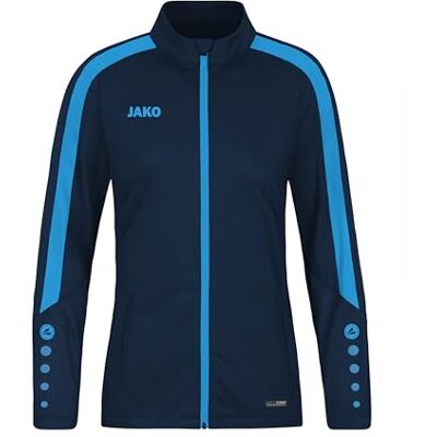 JAKO Damen Polyesterjacke Power, Marine/Skyblue, 38 JAKO Damen Polyesterjacke Power, Marine/Skyblue, 38