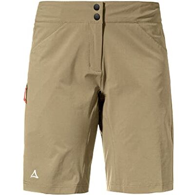 Schöffel Damen Shorts Danube L, Wasserabweisende Radhose, schnell trocknende Fahrradhose mit Bundverstellung, Soft Walnut, 38 Schöffel Damen Shorts Danube L, Wasserabweisende Radhose, schnell trocknende Fahrradhose mit Bundverstellung, Soft Walnut, 38