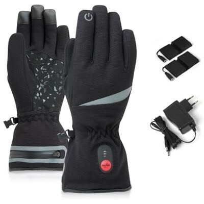 XOLAR HEAT XOLARHEAT Flexible, wasserdichte, beheizte Handschuhe Touchscreen-Finger, rutschfeste Handfläche Wiederaufladbare Batterien (7.4V/2Ah) mit Ladegerät Dehnbarer Stoff– Schwarz Flex-XL XOLAR HEAT XOLARHEAT Flexible, wasserdichte, beheizte Handschuhe Touchscreen-Finger, rutschfeste Handfläche Wiederaufladbare Batterien (7.4V/2Ah) mit Ladegerät Dehnbarer Stoff– Schwarz Flex-XL
