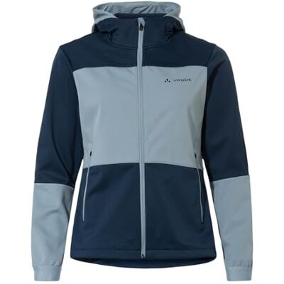 VAUDE Damen Fahrrad Softshelljacke Qimsa Hooded Softshell Jacket, winddicht & atmungsaktiv, dark sea, 36 VAUDE Damen Fahrrad Softshelljacke Qimsa Hooded Softshell Jacket, winddicht & atmungsaktiv, dark sea, 36