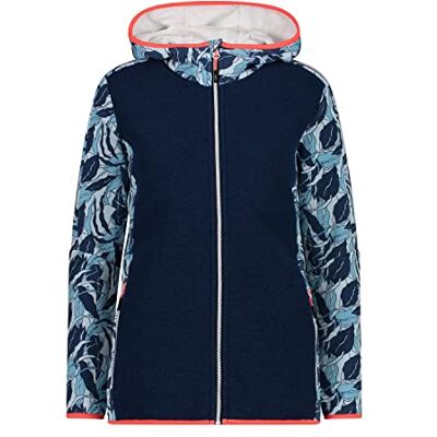 CMP Stretch-Fleecejacke für Damen mit fester Kapuze, Kristallblau-blaue Tinte, D40 CMP Stretch-Fleecejacke für Damen mit fester Kapuze, Kristallblau-blaue Tinte, D40