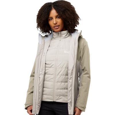 Jack Wolfskin Damen Hunberg 3in1 Jkt W, Pale Sand, M EU Jack Wolfskin Damen Hunberg 3in1 Jkt W, Pale Sand, M EU
