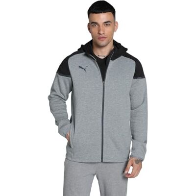 Puma Herren Teamcup Casuals Kapuzenjacke, Mittelgraues Heather, M EU Puma Herren Teamcup Casuals Kapuzenjacke, Mittelgraues Heather, M EU