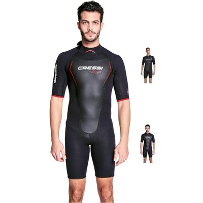CRESSI ALTUM MAN 3MM Shorty Wetsuit Black/RED XXL/6 CRESSI ALTUM MAN 3MM Shorty Wetsuit Black/RED XXL/6