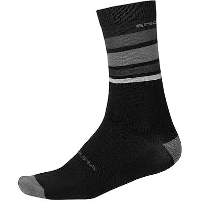 Endura BaaBaa Merino Stripe Fahrradsocken für Herren, Mattschwarz, S Endura BaaBaa Merino Stripe Fahrradsocken für Herren, Mattschwarz, S