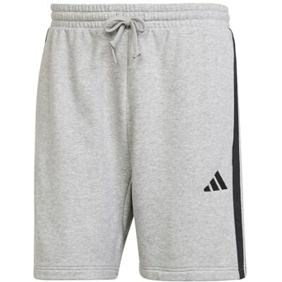 Adidas Herren Essential Three Stripes French Terry Short Shorts, medium Grey Heather/Black, M Tall Adidas Herren Essential Three Stripes French Terry Short Shorts, medium Grey Heather/Black, M Tall