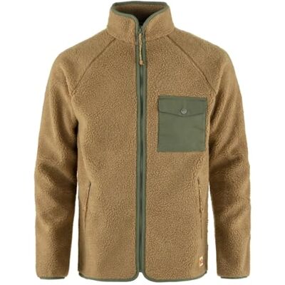 Fjällräven Herren Vardag Pile Fleecejacke, Buckwheat Brown/Laurel Green, XL Fjällräven Herren Vardag Pile Fleecejacke, Buckwheat Brown/Laurel Green, XL