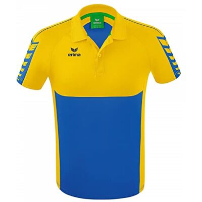 Erima Herren Six Wings Sport Polohemd (1112206), New royal/gelb, M Erima Herren Six Wings Sport Polohemd (1112206), New royal/gelb, M