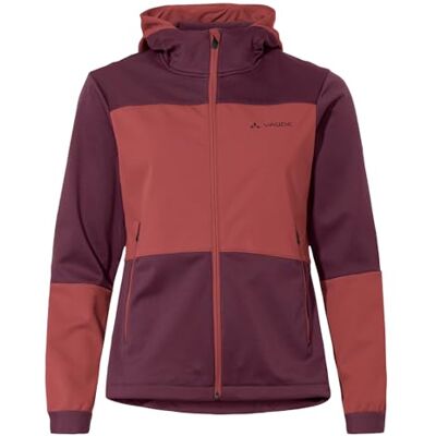 VAUDE Damen Fahrrad Softshelljacke Qimsa Hooded Softshell Jacket, winddicht & atmungsaktiv, cassis, 38 VAUDE Damen Fahrrad Softshelljacke Qimsa Hooded Softshell Jacket, winddicht & atmungsaktiv, cassis, 38