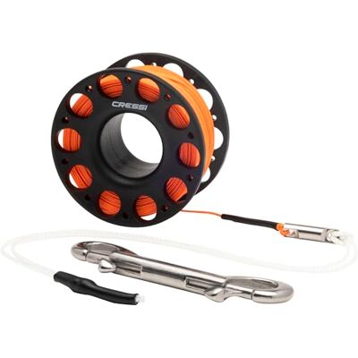 CRESSI Finger Spool w/SS Bolt Snap Black Technical Finger Spool w/SS Bolt Snap Black Technische Finger Spool komplett mit Tauchschnur und Karabinerhaken, Schwarz, 15m, Unisex CRESSI Finger Spool w/SS Bolt Snap Black Technical Finger Spool w/SS Bolt Snap Black Technische Finger Spool komplett mit Tauchschnur und Karabinerhaken, Schwarz, 15m, Unisex