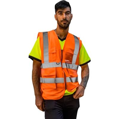 Capto Apparel Warnweste für Herren & Damen Warnschutz Arbeitsweste Sicherheitsweste Reflektierende Streifen Sicherheitswarnweste Hohe Sichtbarkeit Reflektierende Weste Arbeitsweste XXL Capto Apparel Warnweste für Herren & Damen Warnschutz Arbeitsweste Sicherheitsweste Reflektierende Streifen Sicherheitswarnweste Hohe Sichtbarkeit Reflektierende Weste Arbeitsweste XXL
