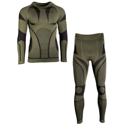 Mil-Tec Performance Funktionsunterwäsche Herren (Lang, L/XL) • Atmungsaktives & wärmendes Thermounterwäsche Set • Elastische Sportunterwäsche oder Skiunterwäsche • Oliv Mil-Tec Performance Funktionsunterwäsche Herren (Lang, L/XL) • Atmungsaktives & wärmendes Thermounterwäsche Set • Elastische Sportunterwäsche oder Skiunterwäsche • Oliv