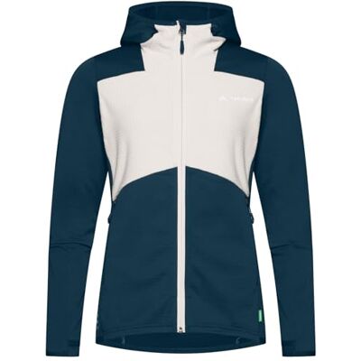 VAUDE Damen Fleece Jacke Monviso Hooded Grid Fleece Jacket, elastisch, warm, feuchtigkeitsregulierend und schnelltrocknend, Passform: Slim fit, dark sea/white, 42 VAUDE Damen Fleece Jacke Monviso Hooded Grid Fleece Jacket, elastisch, warm, feuchtigkeitsregulierend und schnelltrocknend, Passform: Slim fit, dark sea/white, 42