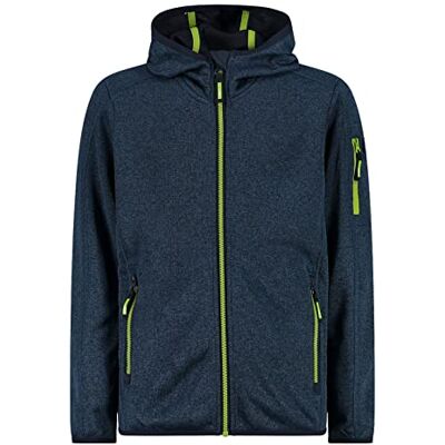 CMP Kinder-Knit-Tech-Jacke mit fester Kapuze, Staubiges Blau-B.Blau, 110 CMP Kinder-Knit-Tech-Jacke mit fester Kapuze, Staubiges Blau-B.Blau, 110