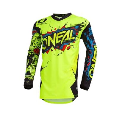 O'NEAL Motocross-Trikot Enduro Motorrad Passform für Maximale Bewegungsfreiheit, Eingenähter Ellbogenschutz, Atmungsaktiv Element Jersey Villain Erwachsene Neon-Gelb Größe M O'NEAL Motocross-Trikot Enduro Motorrad Passform für Maximale Bewegungsfreiheit, Eingenähter Ellbogenschutz, Atmungsaktiv Element Jersey Villain Erwachsene Neon-Gelb Größe M