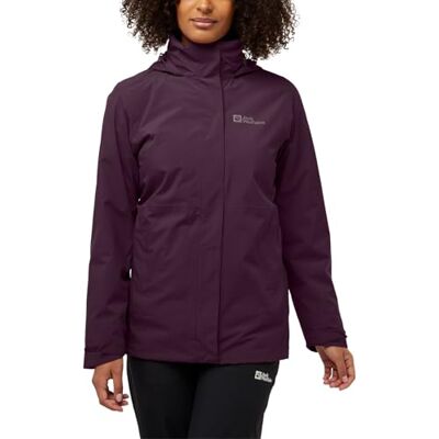 Jack Wolfskin Damen Rotwand 3in1 Jkt W, Midnight Plum, XS EU Jack Wolfskin Damen Rotwand 3in1 Jkt W, Midnight Plum, XS EU