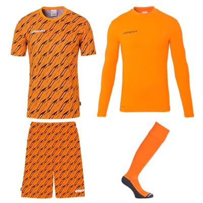 uhlsport Herren Progressive Torwart Set Trikot, Fluo Orange/Schwarz, L EU uhlsport Herren Progressive Torwart Set Trikot, Fluo Orange/Schwarz, L EU