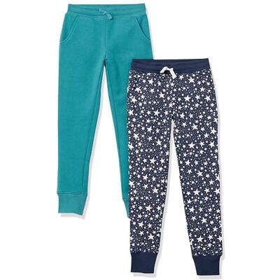 Amazon Essentials Mädchen Jogginghosen, 2er-Pack, Blaugrün/Marineblau Sterne, 8 Jahre Amazon Essentials Mädchen Jogginghosen, 2er-Pack, Blaugrün/Marineblau Sterne, 8 Jahre
