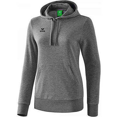 Erima Damen Basic Kapuzen Sweatshirt (2072011), grau Melange, 38 Erima Damen Basic Kapuzen Sweatshirt (2072011), grau Melange, 38