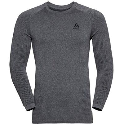 Odlo Thermounterwäsche für Herren Performance Warm Schwarz Grau meliert Größe XXL Funktionsshirt Langarm Warme Skiunterwäsche Odlo Thermounterwäsche für Herren Performance Warm Schwarz Grau meliert Größe XXL Funktionsshirt Langarm Warme Skiunterwäsche