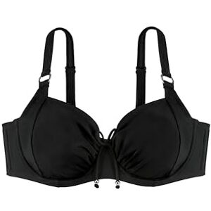 Dorina Bikini-Oberteil FIJI – Ungepolstert, Bügel-Stütze, Unterbrust-Cradle, verstellbare Träger, Raffung vorne, Silberring- & Perlen-Detail, Verschluss hinten, Schwarz Dorina Bikini-Oberteil FIJI – Ungepolstert, Bügel-Stütze, Unterbrust-Cradle, verstellbare Träger, Raffung vorne, Silberring- & Perlen-Detail, Verschluss hinten, Schwarz