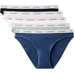 Calvin Damen 5er Pack Slips Bikini Form Low Rise Unterwäsche, Mehrfarbig (Black/White/Grey Heather/Potpourri/), XS Calvin Damen 5er Pack Slips Bikini Form Low Rise Unterwäsche, Mehrfarbig (Black/White/Grey Heather/Potpourri/), XS