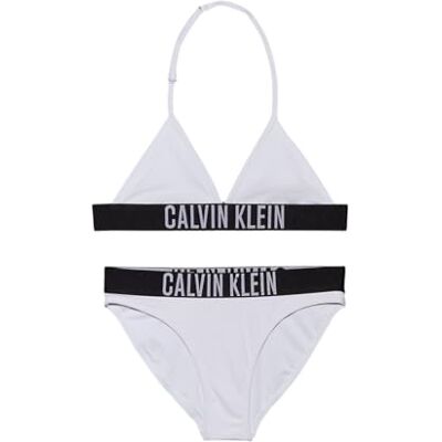 Calvin Triangel-Bikini-Set für Mädchen, Ky0Ky00090, Schwimm-Tops, Weiß (Brilliant White), 10-12 Jahre Calvin Triangel-Bikini-Set für Mädchen, Ky0Ky00090, Schwimm-Tops, Weiß (Brilliant White), 10-12 Jahre