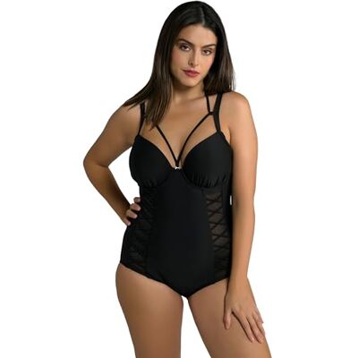 Ulla Popken , Damen, große Größen, Badeanzug, Bügel-Softcups, Neckholder Ulla Popken , Damen, große Größen, Badeanzug, Bügel-Softcups, Neckholder